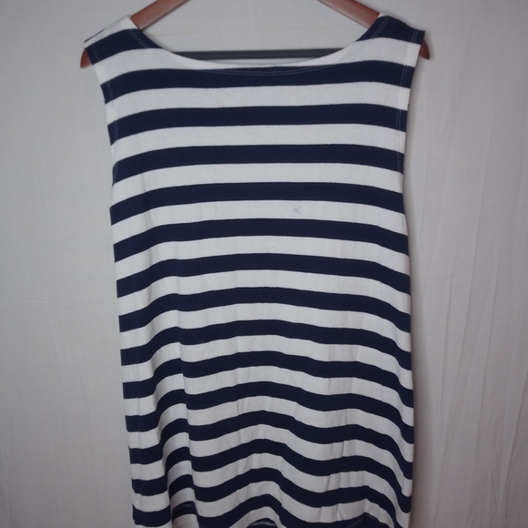 Hillard & Hanson 3X Striped Navy White Tank Top Plus - Picture 3 of 6